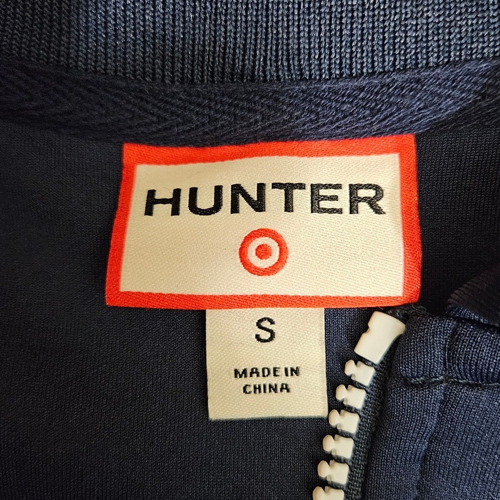 Hunter for Target Navy Blue Scuba Hooded Full Zip Sleeveless Dress Small - Picture 4 of 9
